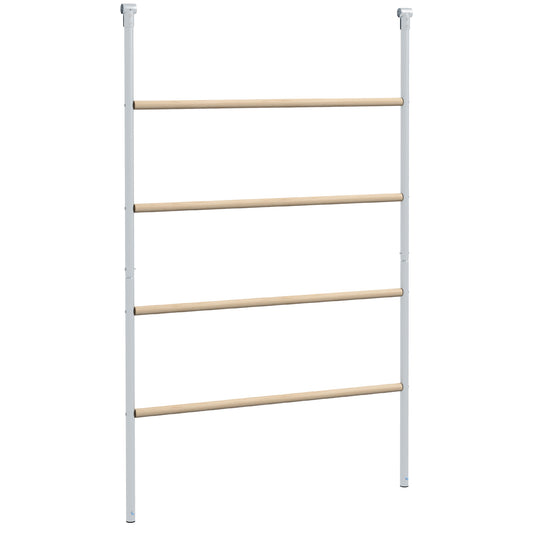 PawHut Chicken Perch for Coop, Wooden and Galvanized Steel Jungle Gym Roosting Bar Ladder for Backyard Poultry, 55" x 33.75"