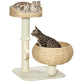 Load image into Gallery viewer, 72cm Cat Tree with 2 Beds, Cat Tower with Scratching Post, Toy Ball for for Indoor Kittens - Beige