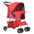 Load image into Gallery viewer, Dog Stroller, One-click Folding Pet Stroller with Cup Holder, 4 Wheels Travel Carrier w/ Brakes, 360° Swiveling Front Wheels, Storage Basket, for XS/Small Dogs Cats, Red