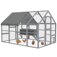 Load image into Gallery viewer, Large Chicken Run, Wooden Chicken Coop with Waterproof & Anti-UV Cover, Split Door, 4 Nesting Boxes, Roosting Bar, Walk-in Chicken Pen for 8-12 Chickens, for Backyard, Farm, 9' x 6' x 6'