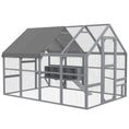 Load image into Gallery viewer, Large Chicken Run, Wooden Chicken Coop with Waterproof & Anti-UV Cover, Split Door, 4 Nesting Boxes, Roosting Bar, Walk-in Chicken Pen for 8-12 Chickens, for Backyard, Farm, 9' x 6' x 6'