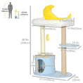 Load image into Gallery viewer, Moon Cute Cat Tree for Indoor Cats with Kitten Condo and Bed, Cat Tower with Scratching Post, Hanging Moon Shaped Toy, Star Platform, Blue