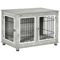 Load image into Gallery viewer, Dog Crate Furniture, Side End Table, Indoor Dog Kennel with Soft Washable Cushion, Wire Mesh, Large Top, for Medium and Large Dogs,90 x 58 x 65, Grey