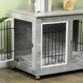 Load image into Gallery viewer, Dog Crate Furniture, Side End Table, Indoor Dog Kennel with Soft Washable Cushion, Wire Mesh, Large Top, for Medium and Large Dogs,90 x 58 x 65, Grey