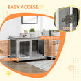 Load image into Gallery viewer, Dog Crate Furniture, Side End Table, Indoor Dog Kennel with Soft Washable Cushion, Wire Mesh, Large Top, for Medium and Large Dogs,90 x 58 x 65, Grey