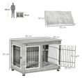Load image into Gallery viewer, Dog Crate Furniture, Side End Table, Indoor Dog Kennel with Soft Washable Cushion, Wire Mesh, Large Top, for Medium and Large Dogs,90 x 58 x 65, Grey