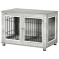 Load image into Gallery viewer, Dog Crate Furniture, Side End Table, Indoor Dog Kennel with Soft Washable Cushion, Wire Mesh, Large Top, for Medium and Large Dogs,90 x 58 x 65, Grey