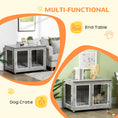 Load image into Gallery viewer, Dog Crate Furniture, Side End Table, Indoor Dog Kennel with Soft Washable Cushion, Wire Mesh, Large Top, for Medium and Large Dogs,90 x 58 x 65, Grey