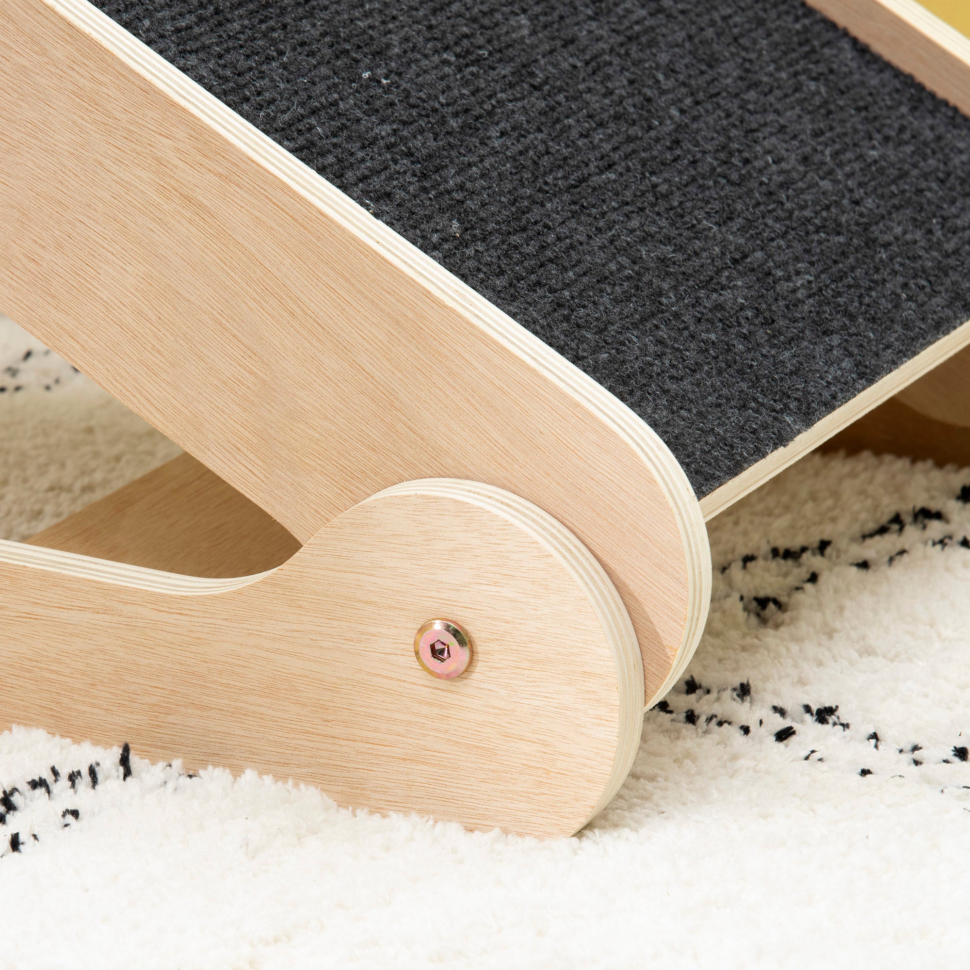 PawHut Height Adjustable Pet Ramp with Non-Slip Carpet Surfaces, 4 Levels Folding Dog Cat Ramp for Bed, Sofa & Car