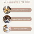 Load image into Gallery viewer, PawHut Height Adjustable Pet Ramp with Non-Slip Carpet Surfaces, 4 Levels Folding Dog Cat Ramp for Bed, Sofa & Car
