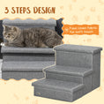 Load image into Gallery viewer, PawHut 3-Steps Pet Stairs with Storage, Dog Steps for Couch, Bed, Pet Steps for Injured Pet, Older Pets, Small Cats, gray