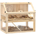 Load image into Gallery viewer, Wooden Hamster Cage, 3 Tier Small Gerbil Cage with Detachable 31cm Deep Bottom, Hut, Seesaw, Exercise Wheel, Ramps, Natural Wood Finish
