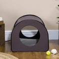 Load image into Gallery viewer, PawHut Dome Heated Cat House Portable and Waterproof Pet Shelter for Kitty in Winter, Brown