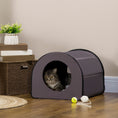 Load image into Gallery viewer, PawHut Dome Heated Cat House Portable and Waterproof Pet Shelter for Kitty in Winter, Brown