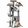 Load image into Gallery viewer, 184cm Large Cat Tree for Indoor Cats, Multi-Level Tall Kitty Tower with 3 Scratching Posts, 2 Condos, 3 Padded Beds, Hammock, Ladder, for Small to Large Kittens, Dark Grey