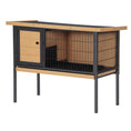 Load image into Gallery viewer, Rabbit Hutch, Wooden Bunny Cage Indoor Outdoor Bunny Hutch with Tray and Openable Water-Resistant Roof, Small Animal Cage for Rabbits, Chickens, Ducks, Yellow