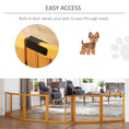 Load image into Gallery viewer, Wooden Pet Gate, Dog Safety Barrier, Freestanding Foldable Fence, w/ 6 Panels, 2 Support Feet, for House Doorway Stairs, Small & Medium Dogs, Yellow