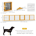 Load image into Gallery viewer, Wooden Pet Gate, Dog Safety Barrier, Freestanding Foldable Fence, w/ 6 Panels, 2 Support Feet, for House Doorway Stairs, Small & Medium Dogs, Yellow