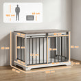 Load image into Gallery viewer, Dog Crate Furniture, 100 cm Large Double Door Wooden Dog Crate with Sliding Barn Door, Indoor Kennel End Table for Large Breeds, Anti-Chew Steel Puppy Cage, White