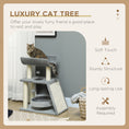 Load image into Gallery viewer, Cat Tree for Indoor Cats with Scratching Posts Pad, Kitten Tower with Bed Perch Ball Toy, 60 x 30 x 76 cm, Light Grey