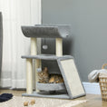 Load image into Gallery viewer, Cat Tree for Indoor Cats with Scratching Posts Pad, Kitten Tower with Bed Perch Ball Toy, 60 x 30 x 76 cm, Light Grey