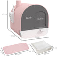 Load image into Gallery viewer, Cat Litter Box Kitten Litter Tray w/ Hood, Scoop, Filter, Flap Door, 43 x 44 x 47cm - Pink