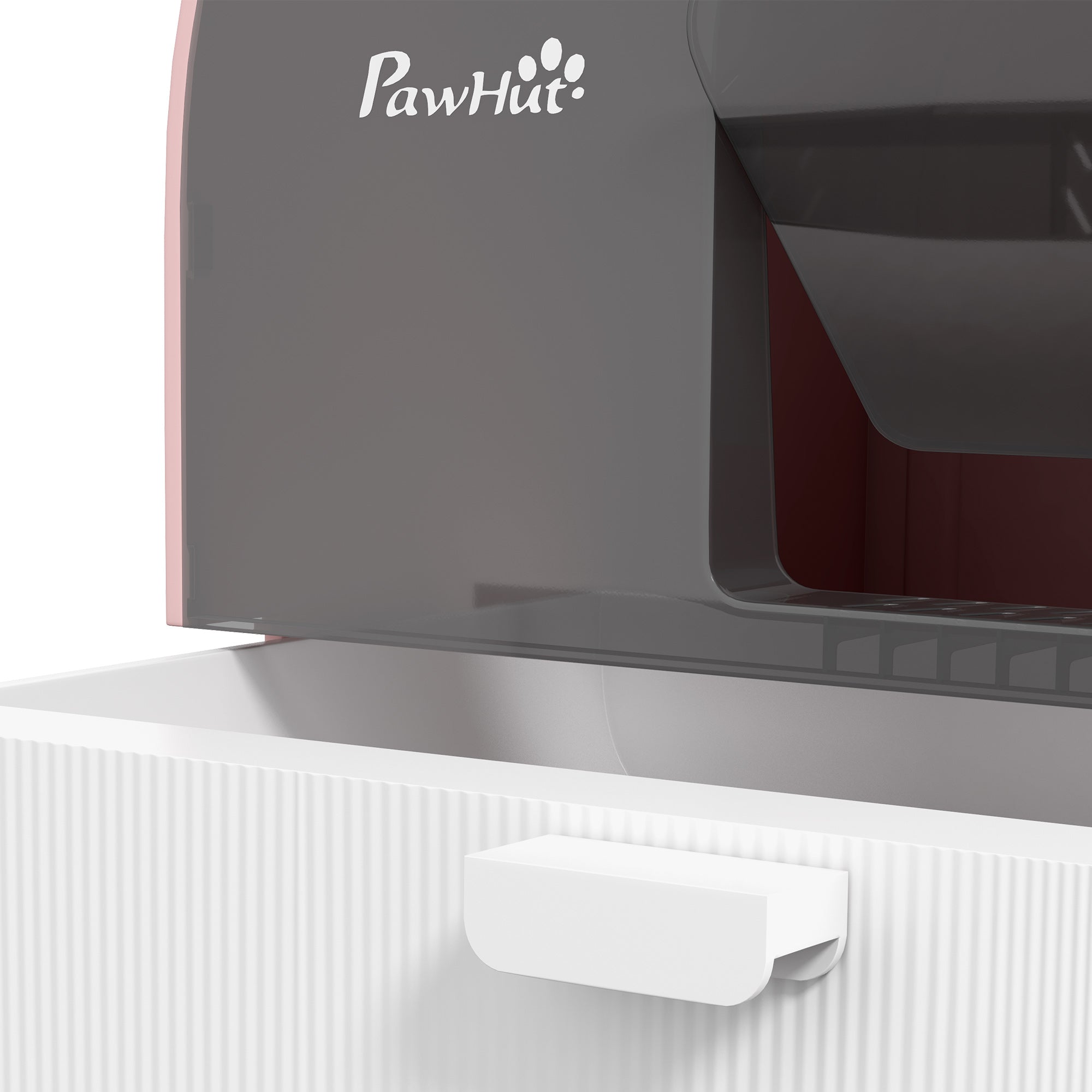 PawHut Cat Litter Box with Lid, Covered Litter Box for Indoor Cats with Tray, Scoop, Filter, 17" x 17" x 18. 5" , Pink