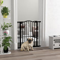 Load image into Gallery viewer, Pressure Fit Dog Stair Gate No Drilling Safety Gate Auto Close for Doorways, Hallways, 74-80cm Adjustable, 78cm Tall, Black