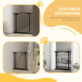 Load image into Gallery viewer, Pressure Fit Dog Stair Gate No Drilling Safety Gate Auto Close for Doorways, Hallways, 74-80cm Adjustable, 78cm Tall, Black