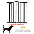 Load image into Gallery viewer, Pressure Fit Dog Stair Gate No Drilling Safety Gate Auto Close for Doorways, Hallways, 74-80cm Adjustable, 78cm Tall, Black