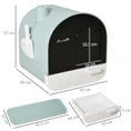 Load image into Gallery viewer, Cat Litter Box Kitten Litter Tray w/ Hood, Scoop, Filter, Flap Door, 43 x 44 x 47cm - Green