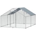 Charger l'image dans la visionneuse de la galerie, Metal Chicken Coop, 9.8 x 11.2 FT Walk-in Chicken Run with Weatherproof UV Cover, Lockable Door, Large Outdoor Poultry Cage for 10-15 Chickens, for Farm Yard Garden, Silver