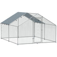 Charger l'image dans la visionneuse de la galerie, Metal Chicken Coop, 9.8 x 11.2 FT Walk-in Chicken Run with Weatherproof UV Cover, Lockable Door, Large Outdoor Poultry Cage for 10-15 Chickens, for Farm Yard Garden, Silver