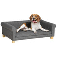 Load image into Gallery viewer, PawHut Modern Dog Couch Bed, Pet Sofa for Medium to Large Dogs or Cats, Elevated Pet Couch Sleeping Bed with Removable Seat Cushion, Dark Gray