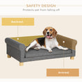 Load image into Gallery viewer, PawHut Modern Dog Couch Bed, Pet Sofa for Medium to Large Dogs or Cats, Elevated Pet Couch Sleeping Bed with Removable Seat Cushion, Dark Gray