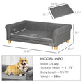 Load image into Gallery viewer, PawHut Modern Dog Couch Bed, Pet Sofa for Medium to Large Dogs or Cats, Elevated Pet Couch Sleeping Bed with Removable Seat Cushion, Dark Gray