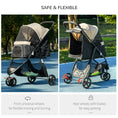 Load image into Gallery viewer, Dog Pram with Rain Cover Pet Stroller, Foldable Dog Pushchair for Small and Miniature Dogs, Cats - Khaki