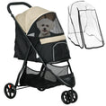Load image into Gallery viewer, Dog Pram with Rain Cover Pet Stroller, Foldable Dog Pushchair for Small and Miniature Dogs, Cats - Khaki