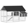 Load image into Gallery viewer, Chicken Coop with Run, Large Wooden Chicken House with 2 Nesting Boxes, 2 Roosting Bars, Ramp & Tray, Hen House Poultry Cage for 6-8 Chickens, 69" W x 84" x 59"