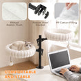 Load image into Gallery viewer, Cat Desk Bed for Indoor, Cat Hammock with 2 Removable Beds, 2 Hanging Balls for Desk, Windows, 360° Rotating & Height Adjustable, Holds Up to 24 lbs, White