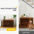 Load image into Gallery viewer, Dog Crate Furniture, Dog Cage End Table with Openable Top, Two Lockable Doors, for Large Pets, 98 x 60 x 65.5cm, Rustic Brown