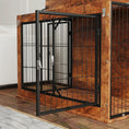 Load image into Gallery viewer, PawHut Dog Crate Furniture with Flip-up Top Opening, 39" Dog Kennel Furniture with 2 Doors, Decorative Dog Cage Side End Table for Large Dogs, Rustic Brown