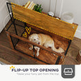 Load image into Gallery viewer, Dog Crate Furniture, Dog Cage End Table with Openable Top, Two Lockable Doors, for Large Pets, 98 x 60 x 65.5cm, Rustic Brown