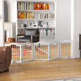 Load image into Gallery viewer, 24"H Foldable Dog Gate, 5 Panels Freestanding Pet Gate Barriers Indoor with Support Feet, Puppy Fence for Small Dogs, White