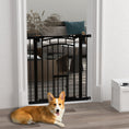 Load image into Gallery viewer, 30"H Tall Dog Gate, Pet Gate with Cat Door, Auto-Close Pressure-Mounted Steel Safety Gate Barrier, Double Locking for Doorways Hallways Stairs, Fits 29"-31.5"W, Black