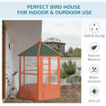 Load image into Gallery viewer, Bird Cage, 70"H Wooden Parrot Cage, Large Hexagonal Outdoor Aviary with Asphalt Roof, Doors, Brown