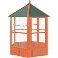 Load image into Gallery viewer, Bird Cage, 70"H Wooden Parrot Cage, Large Hexagonal Outdoor Aviary with Asphalt Roof, Doors, Brown