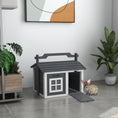 Load image into Gallery viewer, Rabbit Hutch Cat House Puppy House Guinea Pig Hutch Small Animal House Portable Wooden Indoor Outdoor with 2 Rooms Top Handle, Openable Roof - Grey