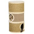 Load image into Gallery viewer, Cat Condo 3 Story Three Holes with Sisal Seaweed Scratching Cover Surface, Cat Tower for Indoor Cats, 15" x 28", Khaki and Brown