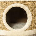 Load image into Gallery viewer, PawHut 28 Inch Cat Condo, 3 Story Cat Hideaway with Sisal Scratching Pad, Barrel Shaped Small Cat Tree for Indoor Cats, Khaki and Brown